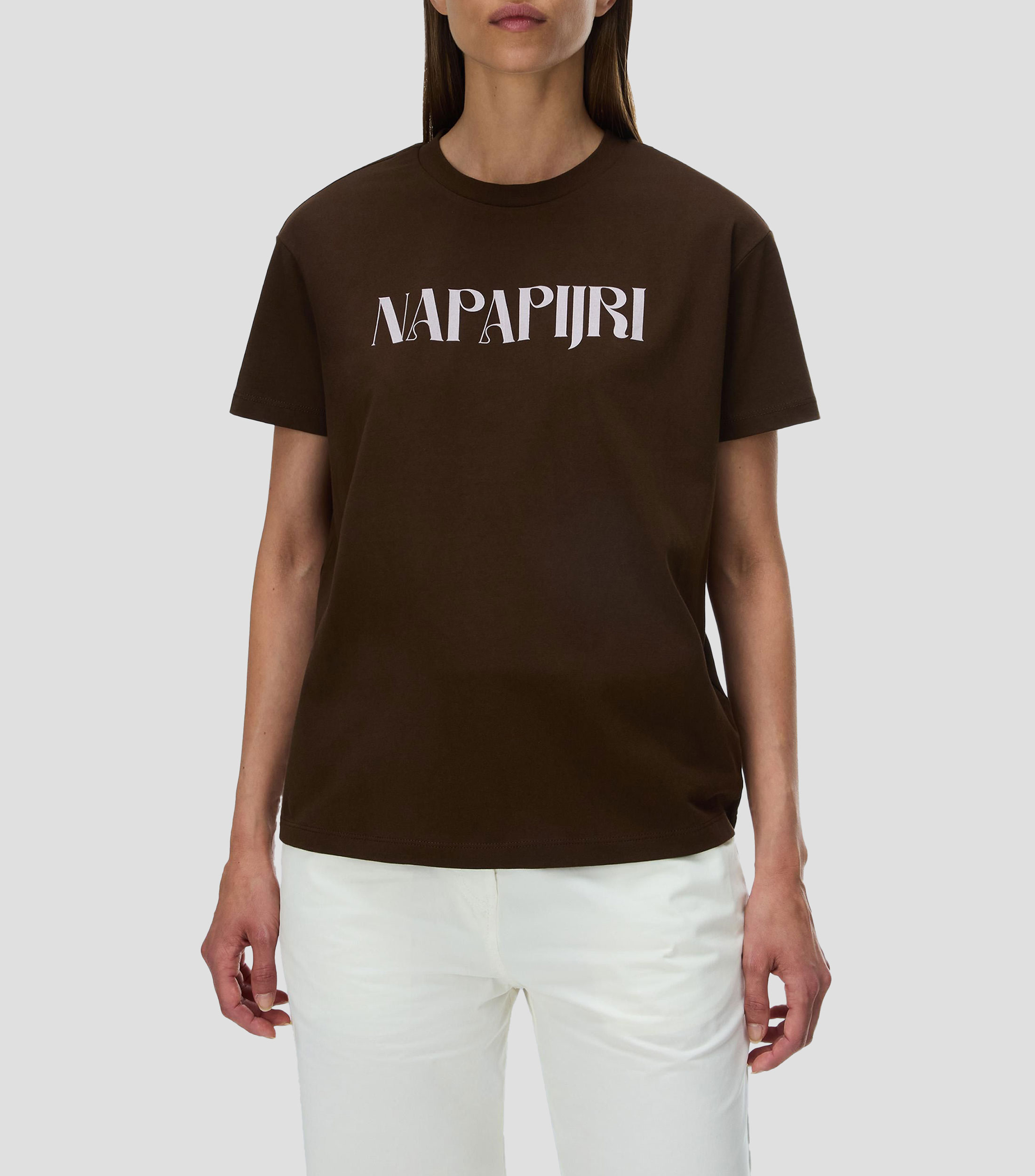 Playera cuello redondo manga corta lisa Mujer